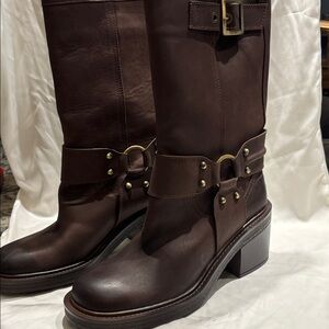 Aqua Dark Brown Heeled Boots